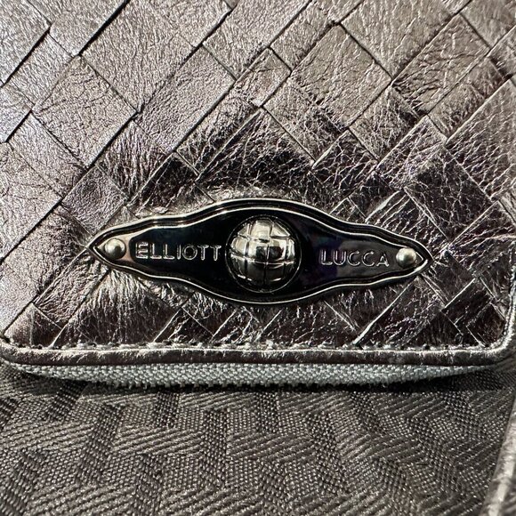 Elliott Lucca Pewter Woven Leather Wristlet Wallet - Picture 3 of 8